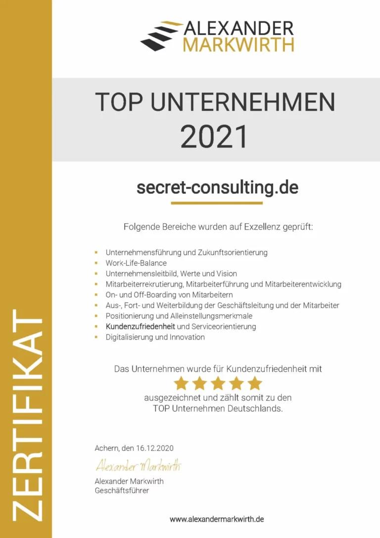 Zertifikat Alexander Markwirth